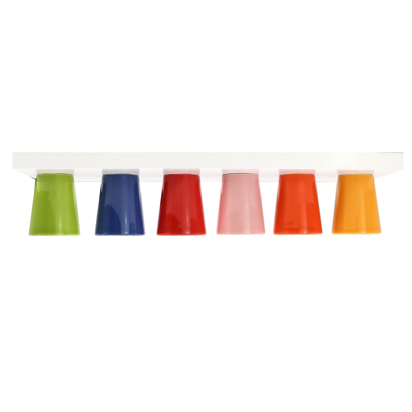 Espressotassen Set (6 x 50ml). Moderne magnetische Espressotassen inkl. Magnetbrett. Größe: 65mm Ø 55 mm, Farbe: Bunt