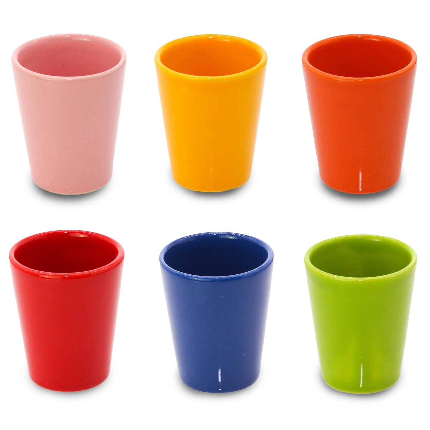 Espressotassen Set (6 x 50ml). Moderne magnetische Espressotassen inkl. Magnetbrett. Größe: 65mm Ø 55 mm, Farbe: Bunt