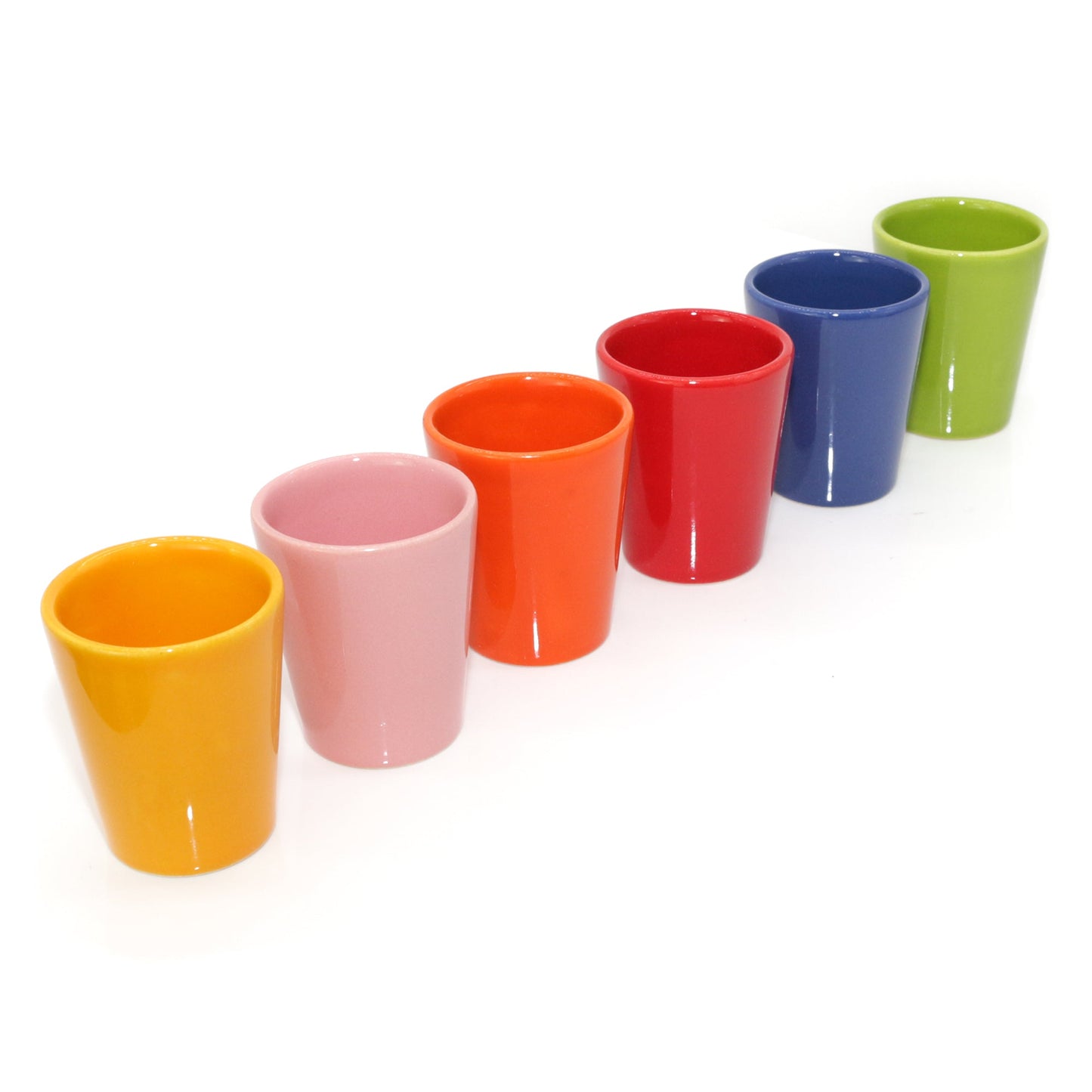 Espressotassen Set (6 x 50ml). Moderne magnetische Espressotassen inkl. Magnetbrett. Größe: 65mm Ø 55 mm, Farbe: Bunt