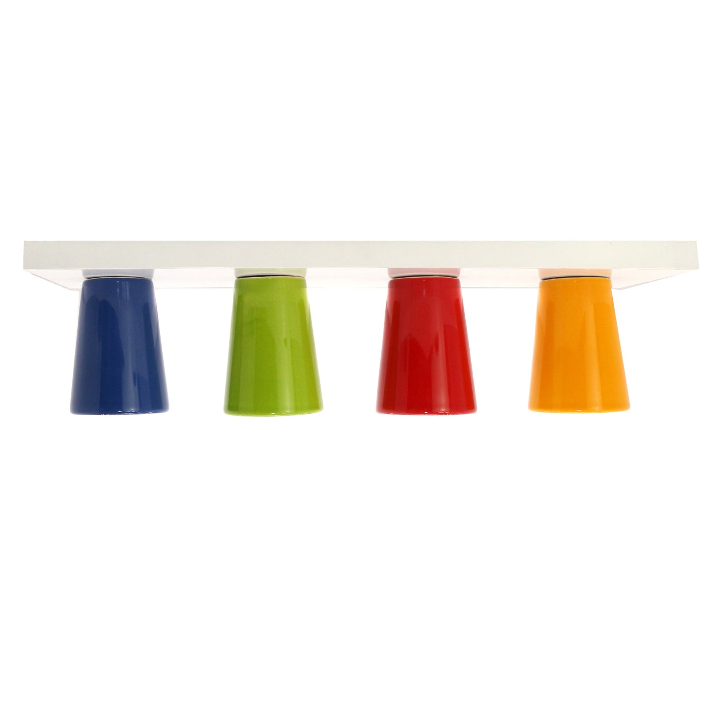 Espressotassen Set (4 x 100ml). Moderne magnetische Espressotassen inkl. Magnetbrett. Größe: 85mm Ø 65 mm, Farbe: Bunt