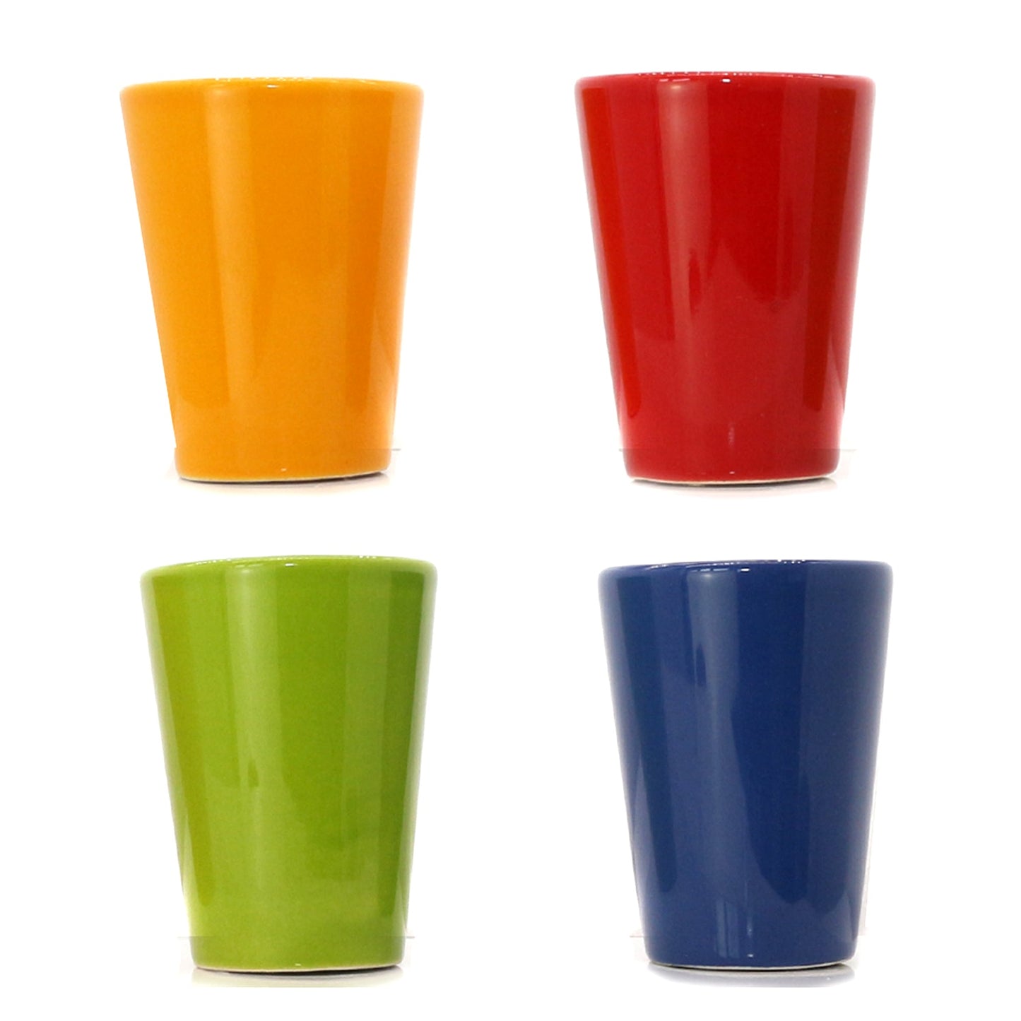 Espressotassen Set (4 x 100ml). Moderne magnetische Espressotassen inkl. Magnetbrett. Größe: 85mm Ø 65 mm, Farbe: Bunt