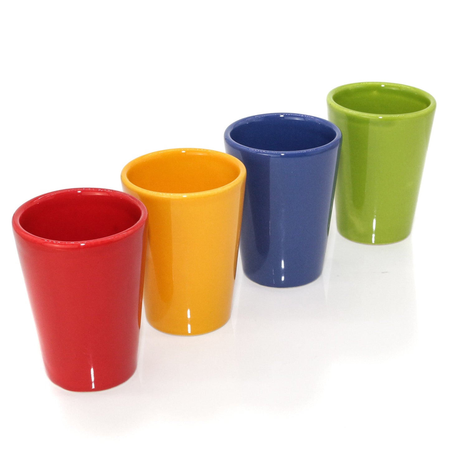 Espressotassen Set (4 x 100ml). Moderne magnetische Espressotassen inkl. Magnetbrett. Größe: 85mm Ø 65 mm, Farbe: Bunt
