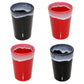 Espressotassen Set (4 x 100ml). Moderne Espressotassen. Größe: 85mm Ø 65 mm, Farbe: Rot/Schwarz