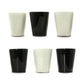 Espressotassen Set (6 x 50ml). Moderne magnetische Espressotassen inkl. Magnetbrett. Größe: 65mm Ø 55 mm, Farbe: Creme/Schwarz