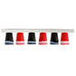 Espressotassen Set (6 x 50ml). Moderne magnetische Espressotassen inkl. Magnetbrett. Größe: 65mm Ø 55 mm, Farbe: Rot/Schwarz Schwarz/Rot