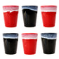 Espressotassen Set (6 x 50ml). Moderne magnetische Espressotassen inkl. Magnetbrett. Größe: 65mm Ø 55 mm, Farbe: Rot/Schwarz Schwarz/Rot