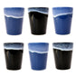 Espressotassen Set (6 x 50ml). Moderne magnetische Espressotassen inkl. Magnetbrett. Größe: 65mm Ø 55 mm, Farbe: Blau/Schwarz